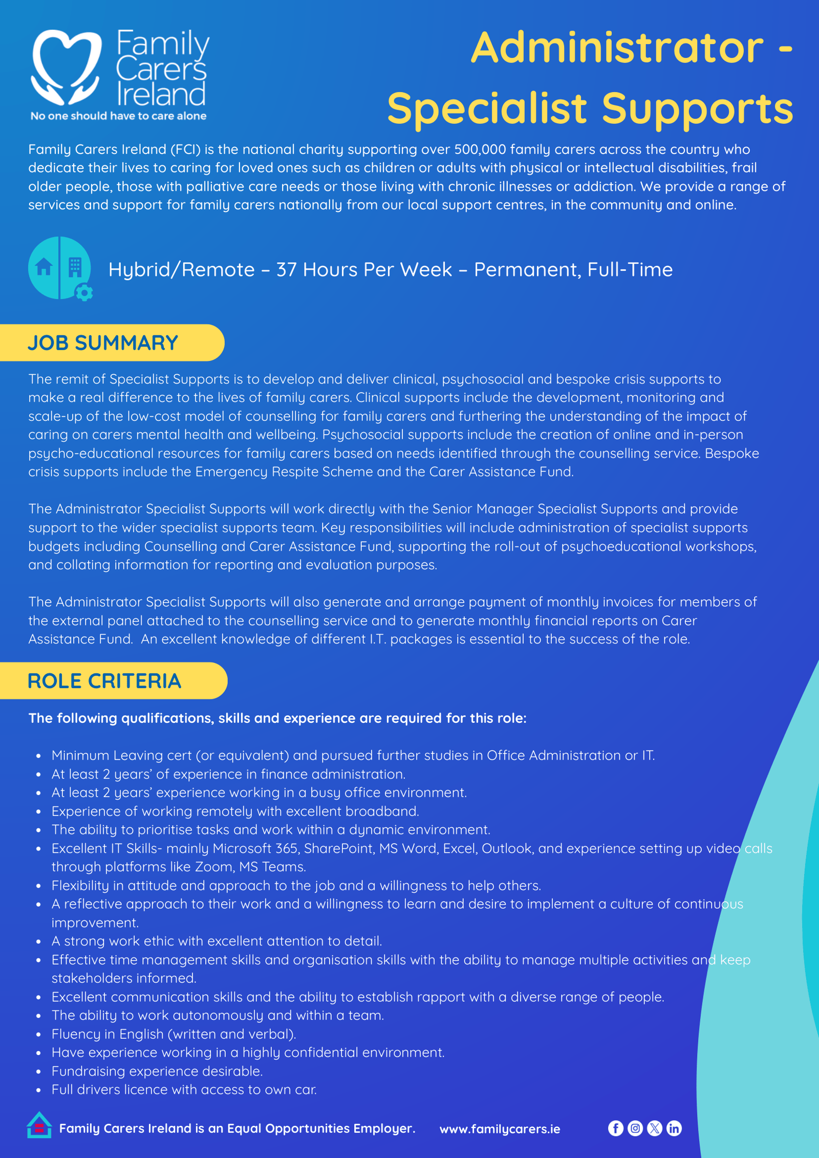 Administrator - Specialist Supports