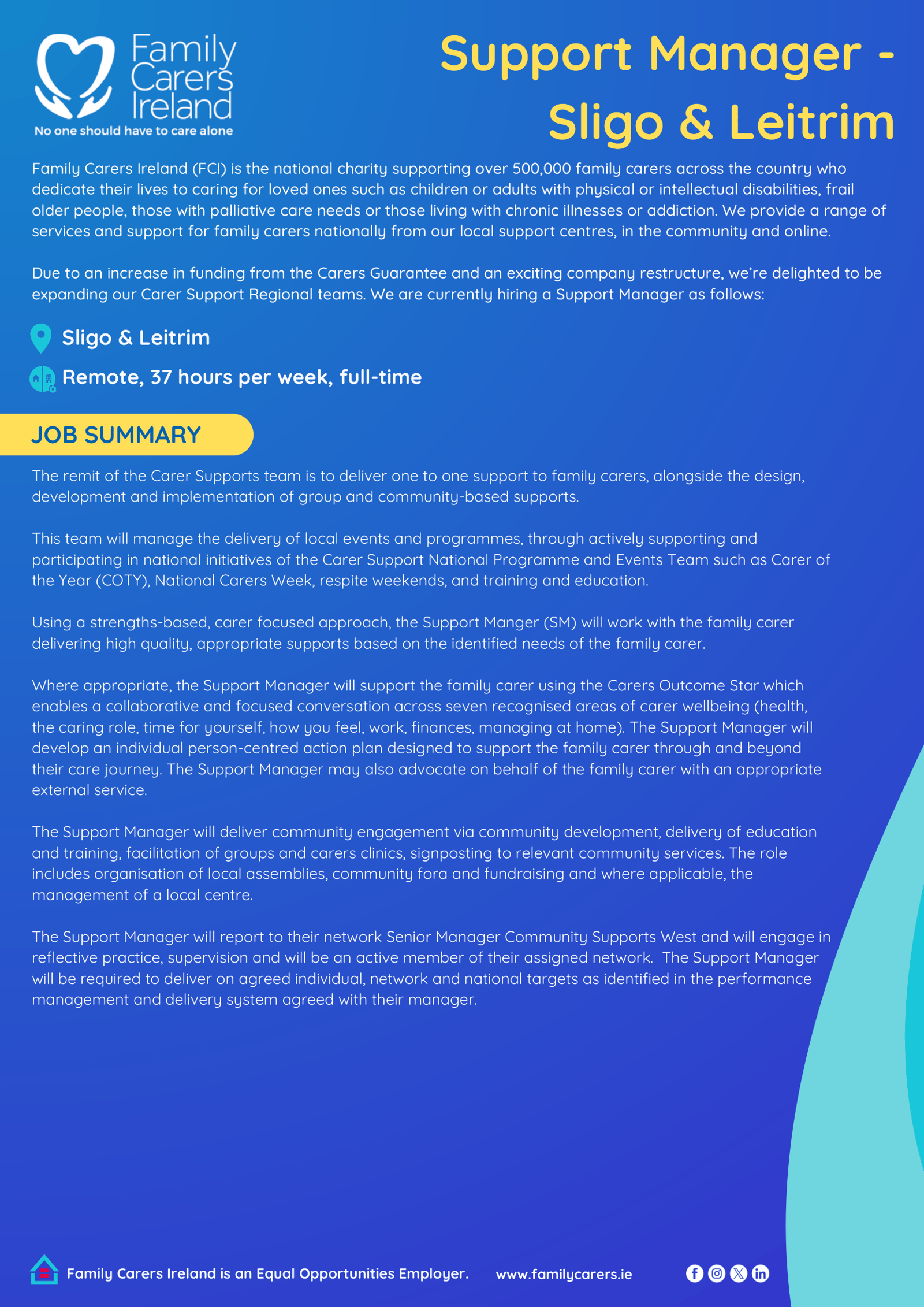 Support Manager - Sligo & Leitrim