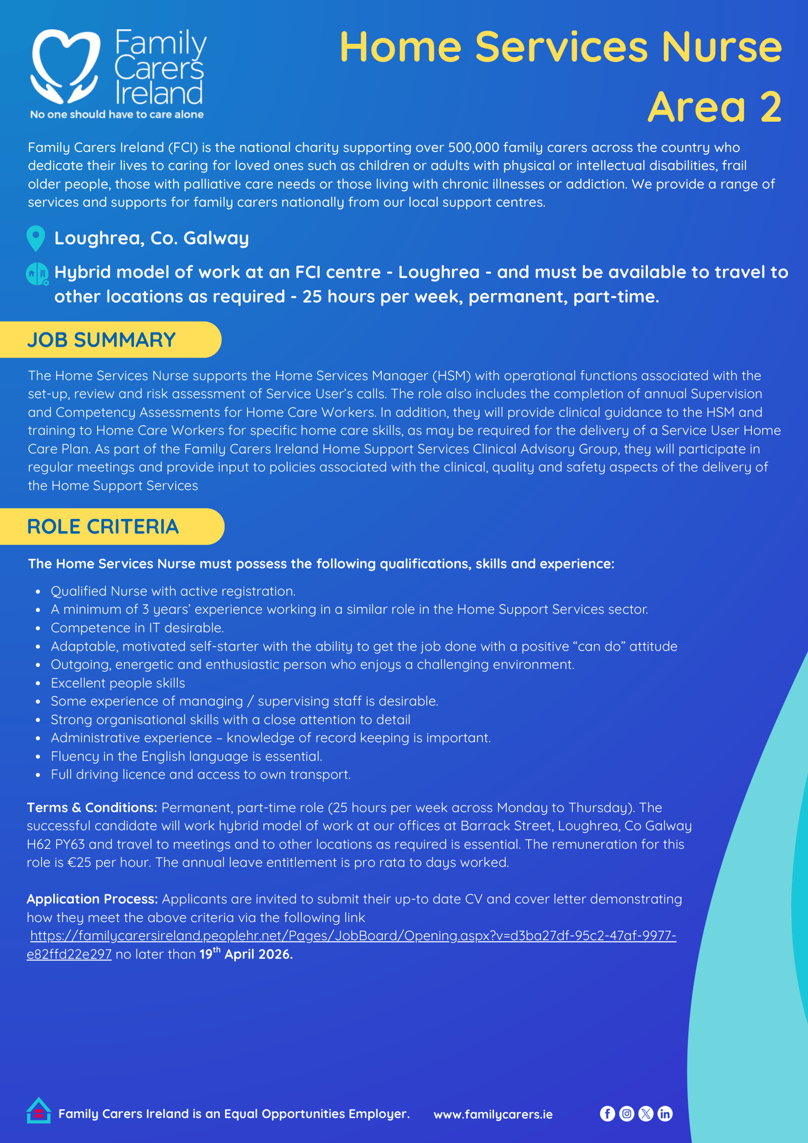 Home Services Nurse Area 2 - Loughrea