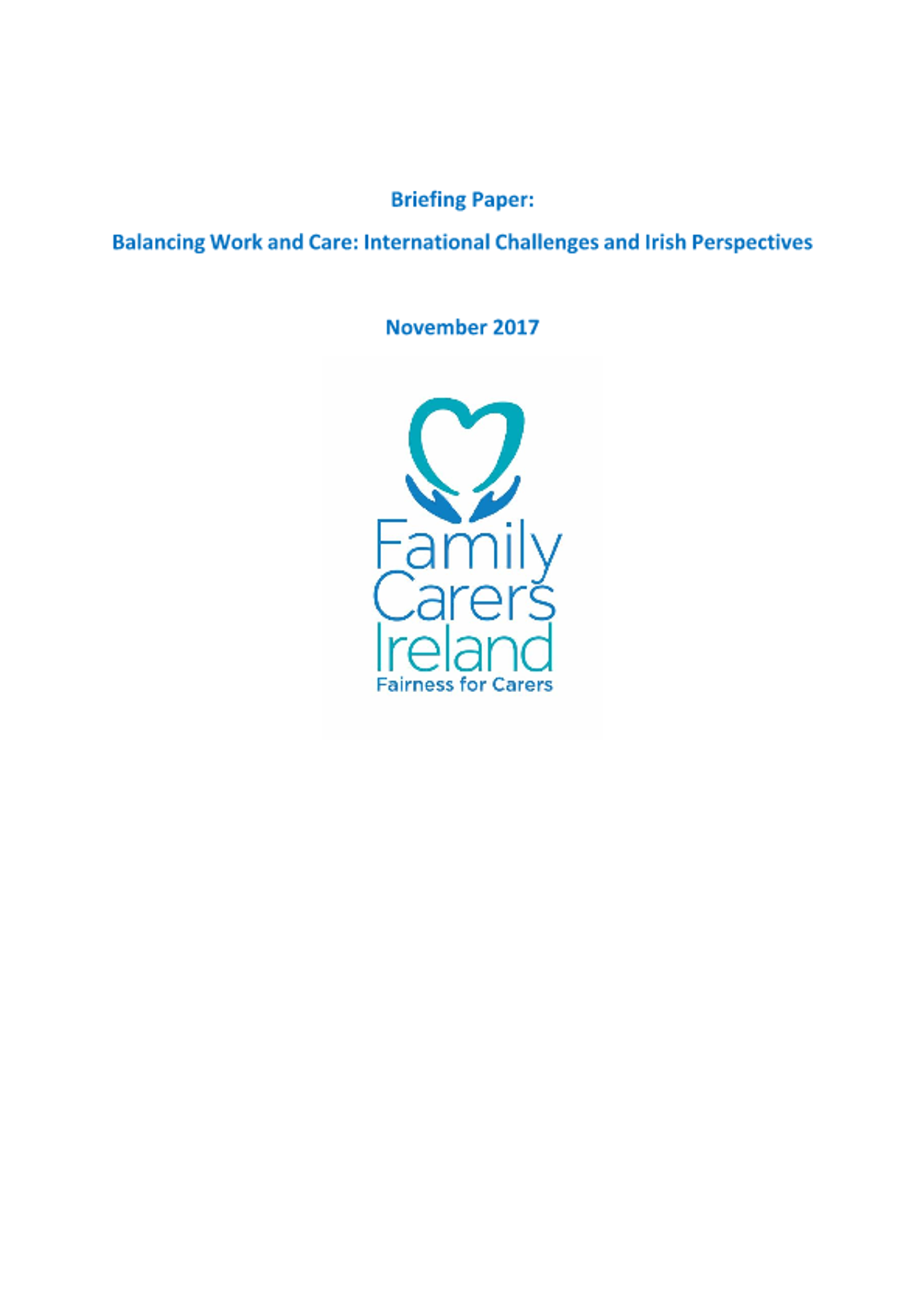 Balancing Work And Care International Challenges And Irish Perspectives