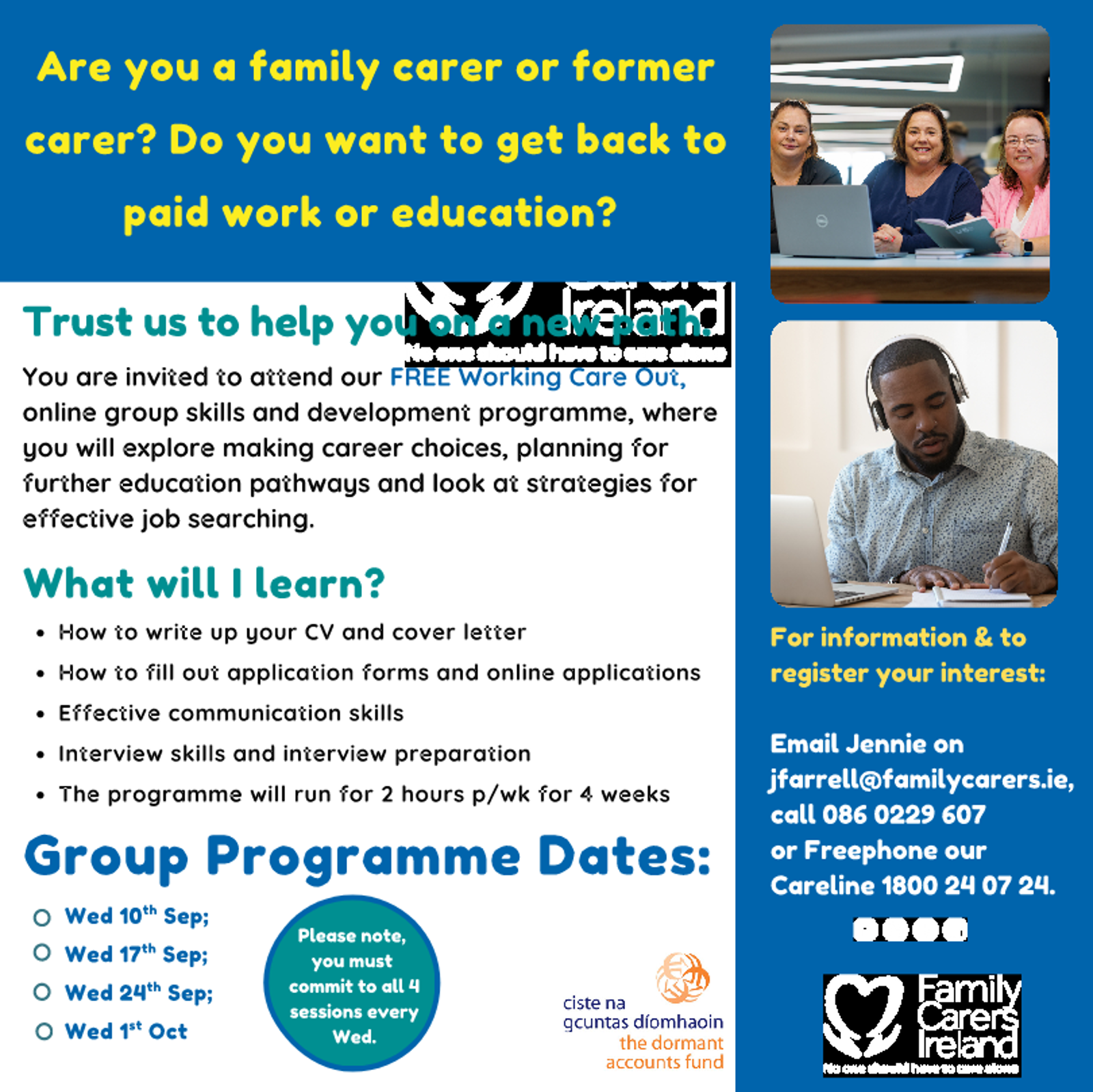 Working Care Out Skills Develoment Group Programme Autumn 2025