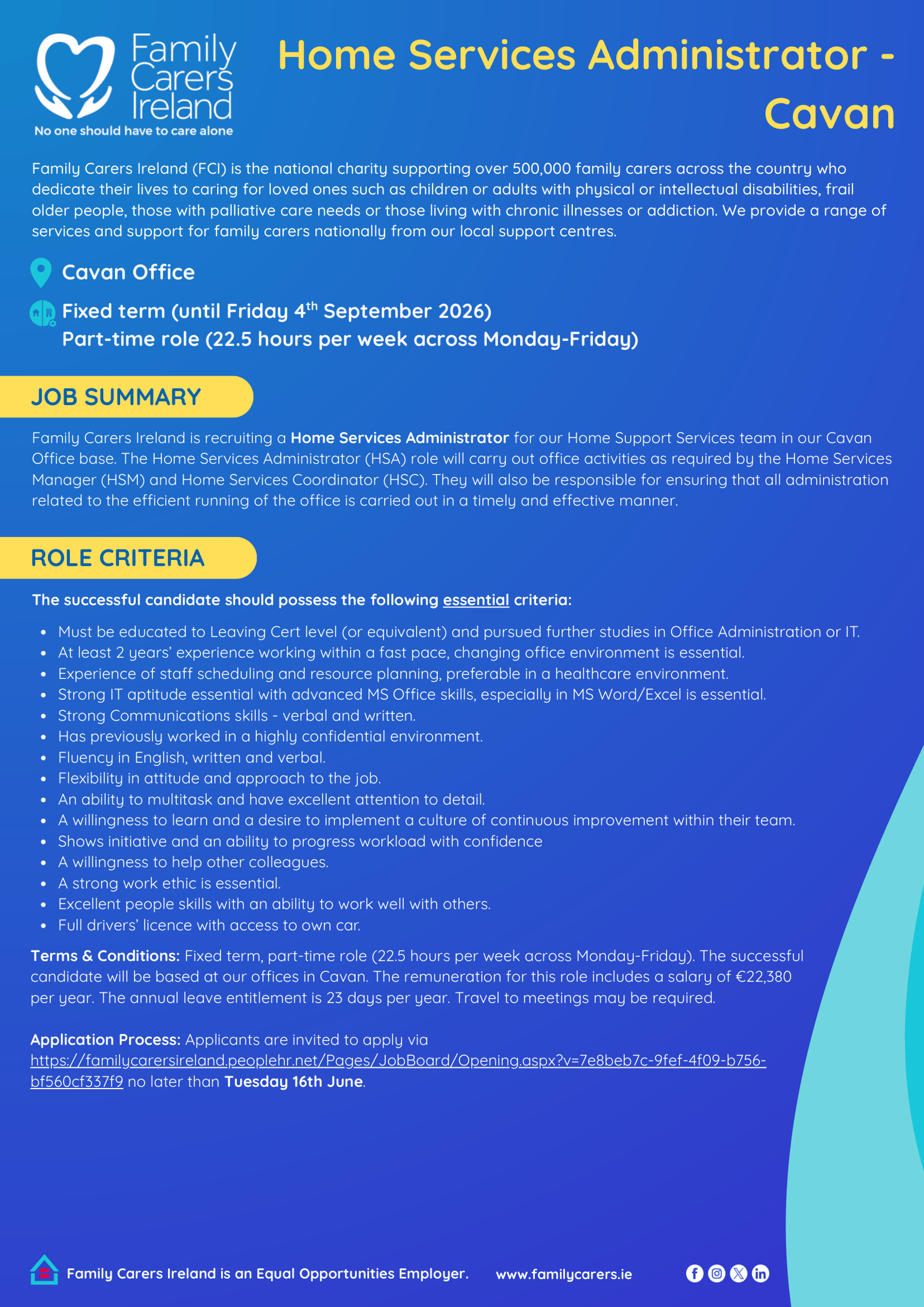 Home Services Administrator - Cavan