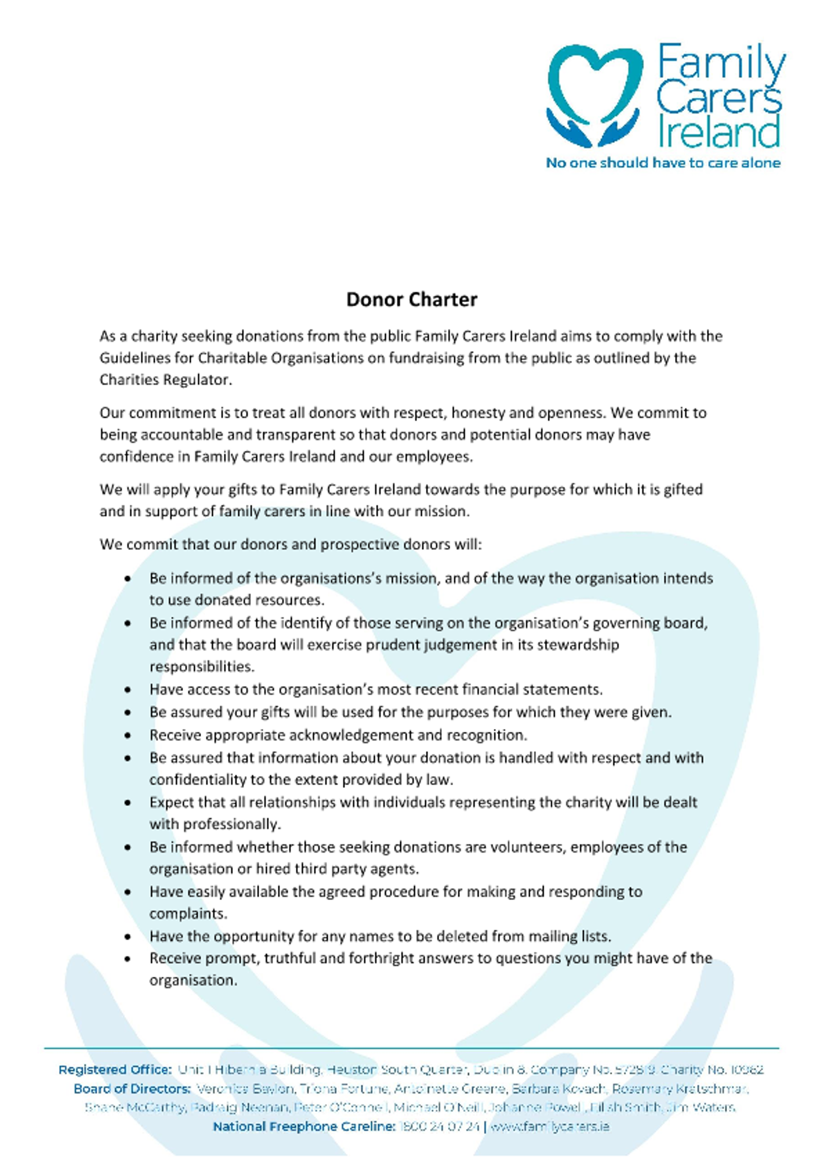 Fci Donor Charter