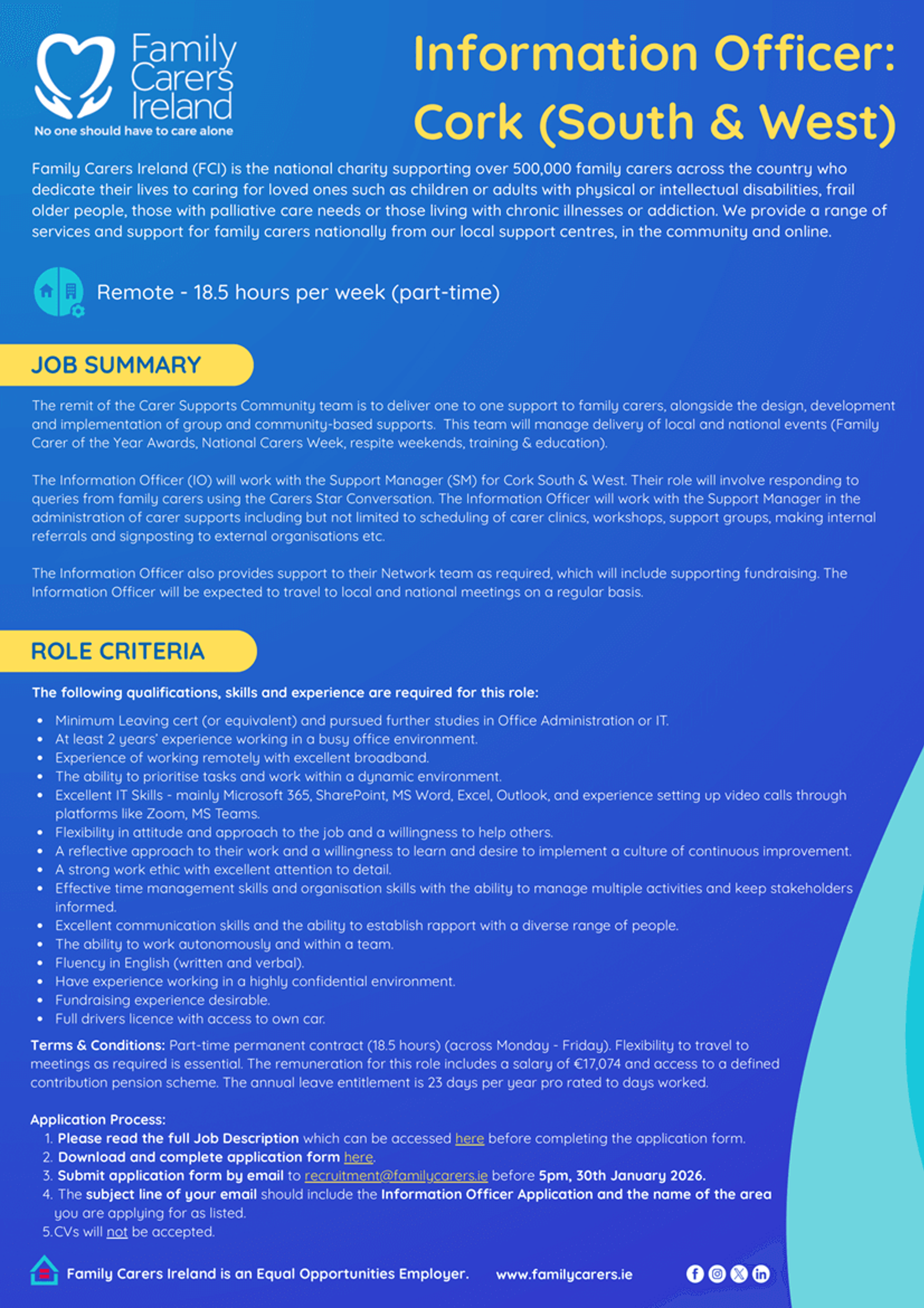 Information Officer: Cork South & West (Part-Time)