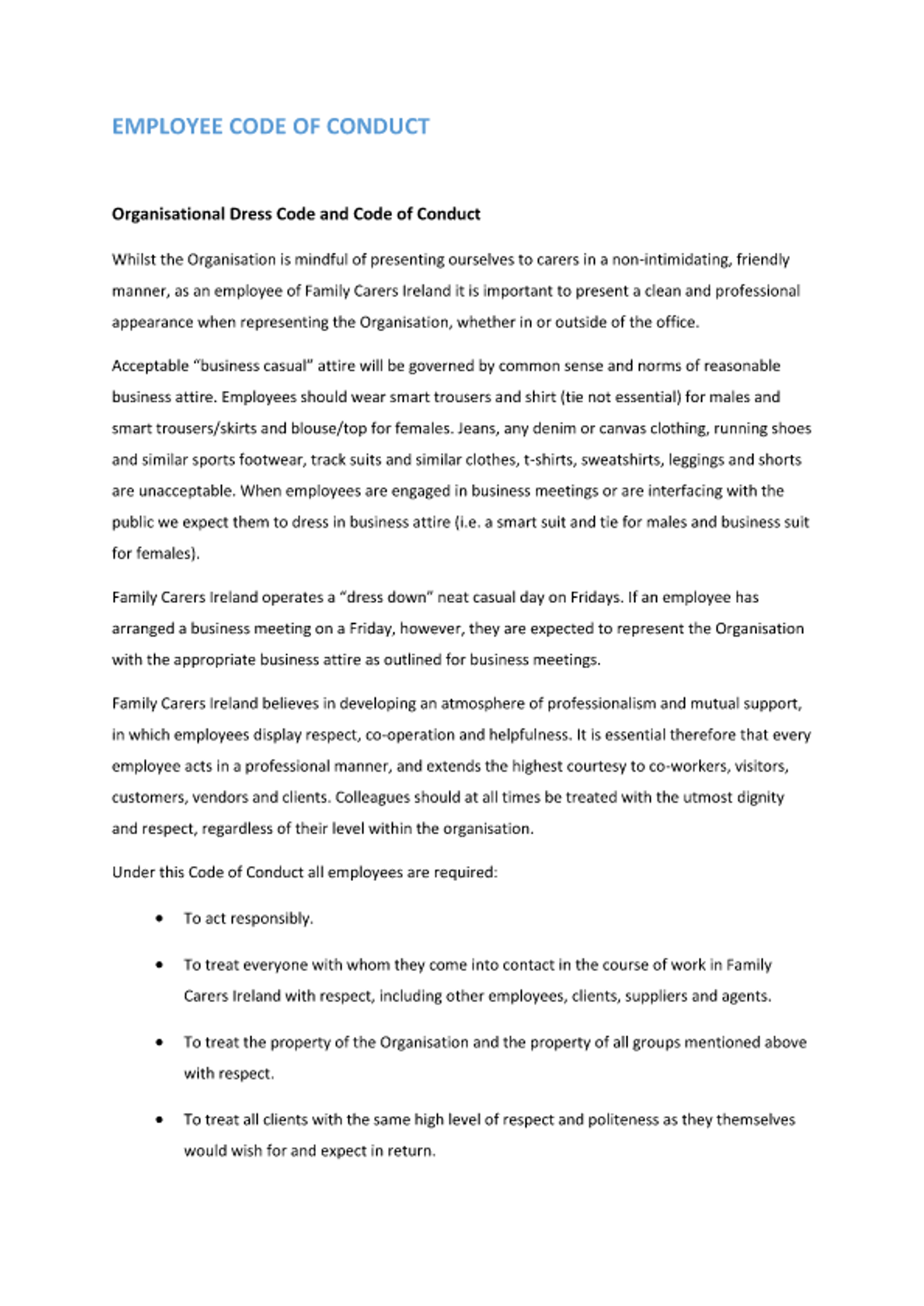 Fci Employee Code Of Conduct 1