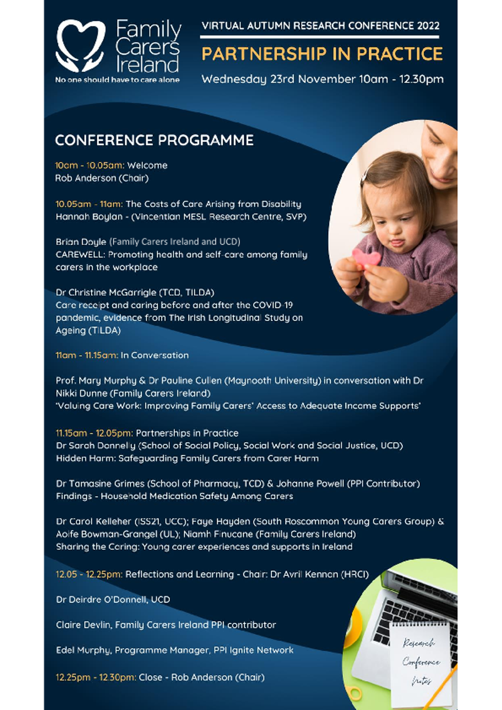 Family Carers Ireland Autumn Research Conference 2022 Parternship In Practice Programme