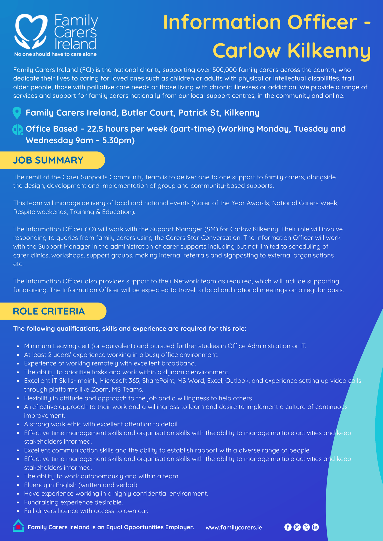 Information Officer - Carlow Kilkenny