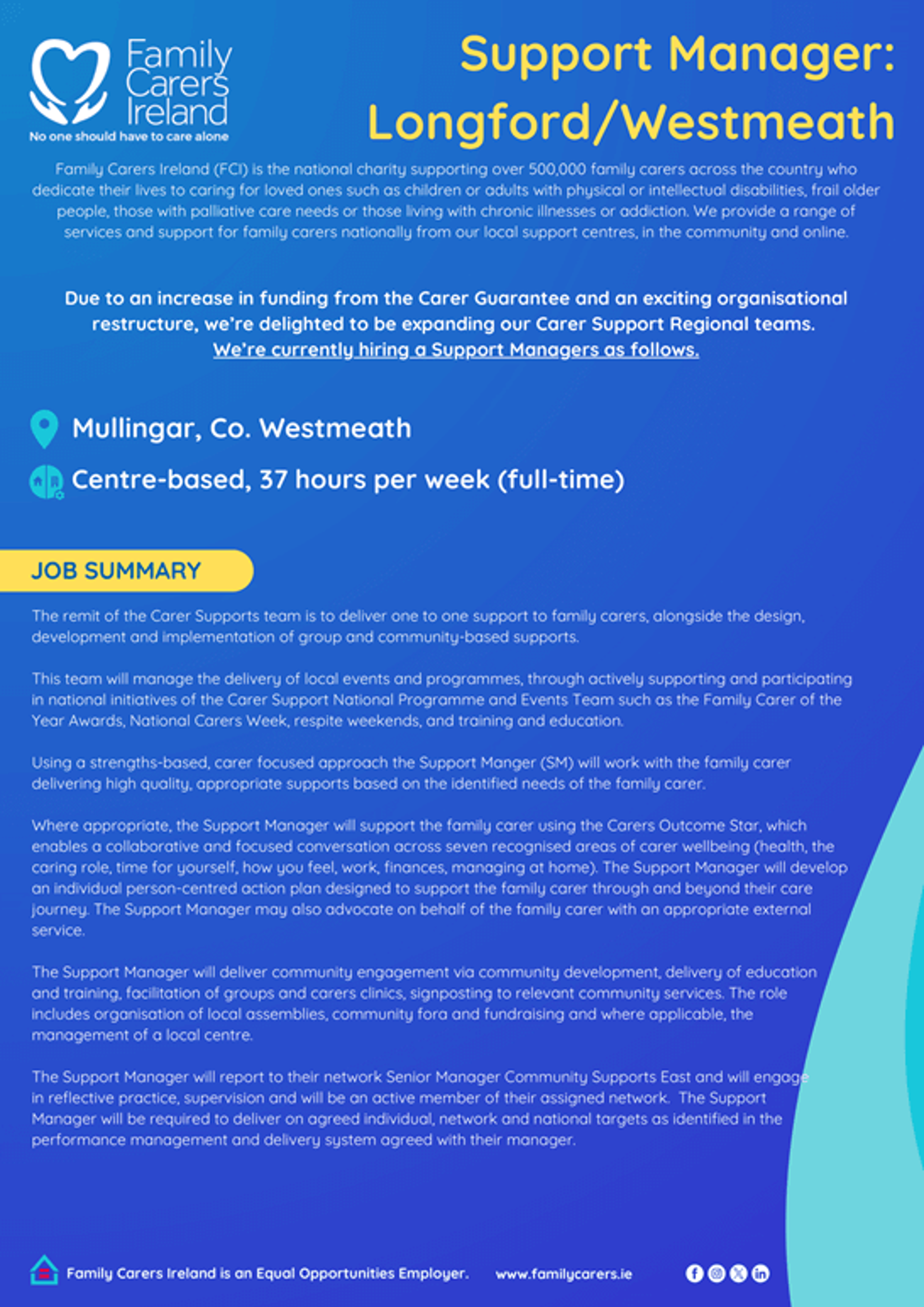 Support Manager: Longford/Westmeath